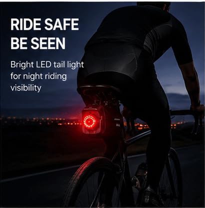 JAVN bike saddle bag, 3D shell bike seat bag, with integrated tail light