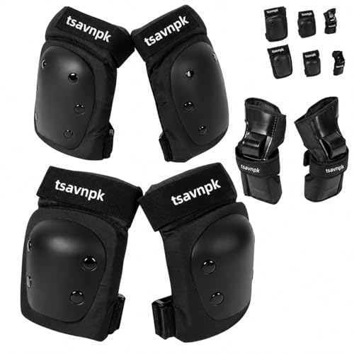 Knee & Elbow Pads Set with Wrist Guards for Skating