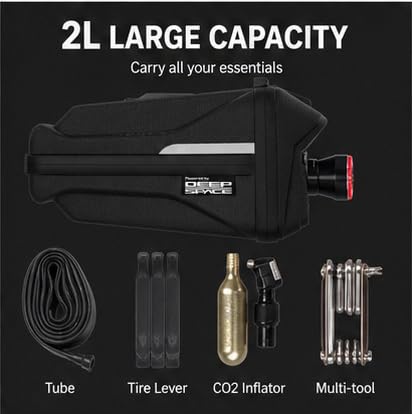 JAVN bike saddle bag, 3D shell bike seat bag, with integrated tail light