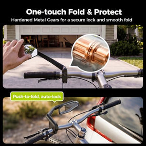 360° Adjustable Folding Bike Rearview Mirror for Handlebars