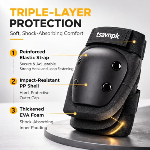 Knee & Elbow Pads Set with Wrist Guards for Skating