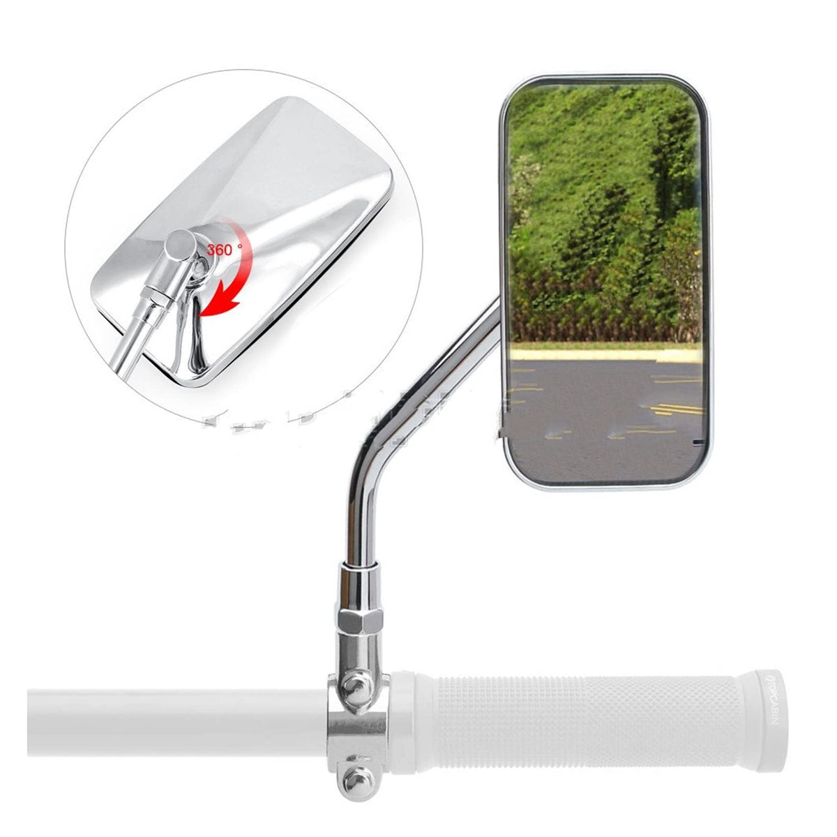 360° Adjustable Aluminum Bar End Bike Mirrors 2-Pack