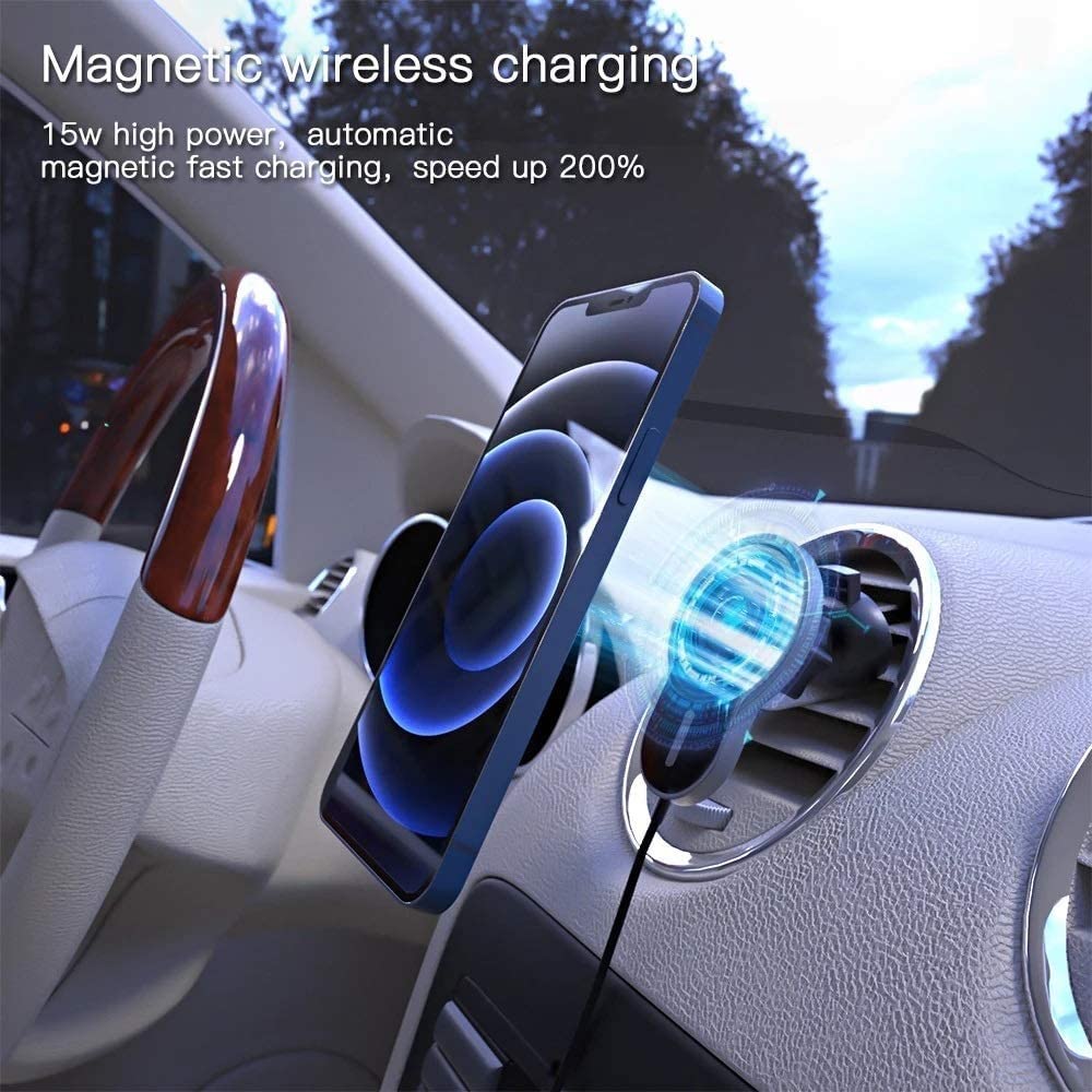 15W Wireless Car Charger & Aluminum Phone Mount