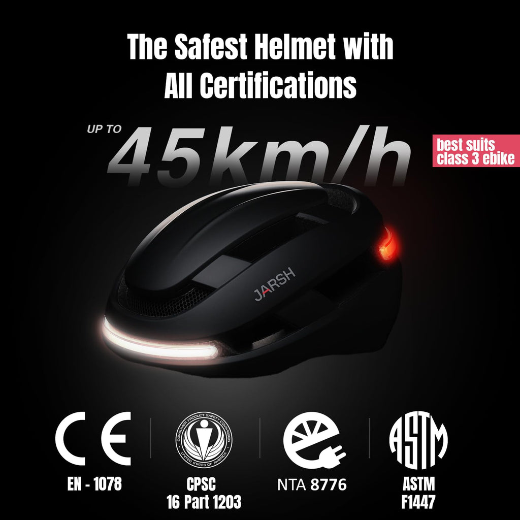Smart E-Bike Helmet with Lights & Turn Signals for Adults