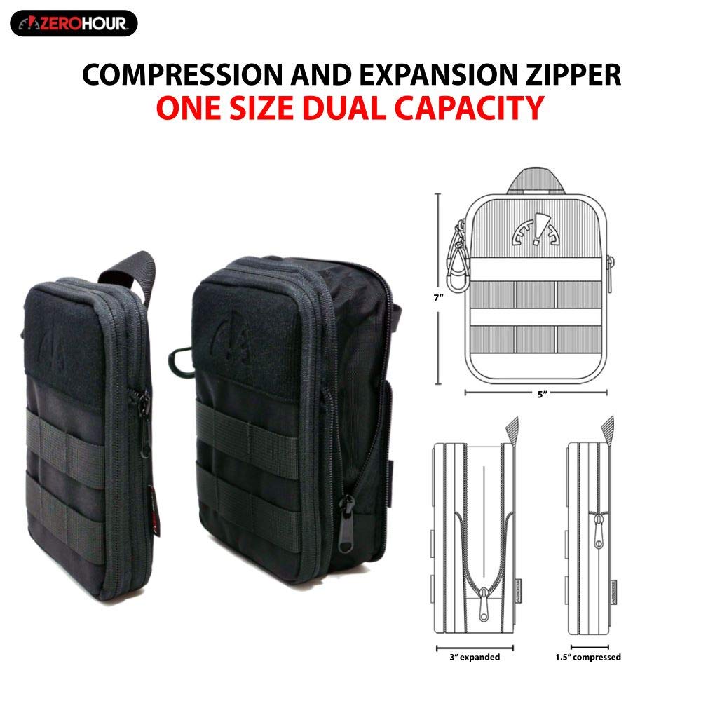 Expandable EDC Organizer Pouch with Detachable MOLLE Pocket