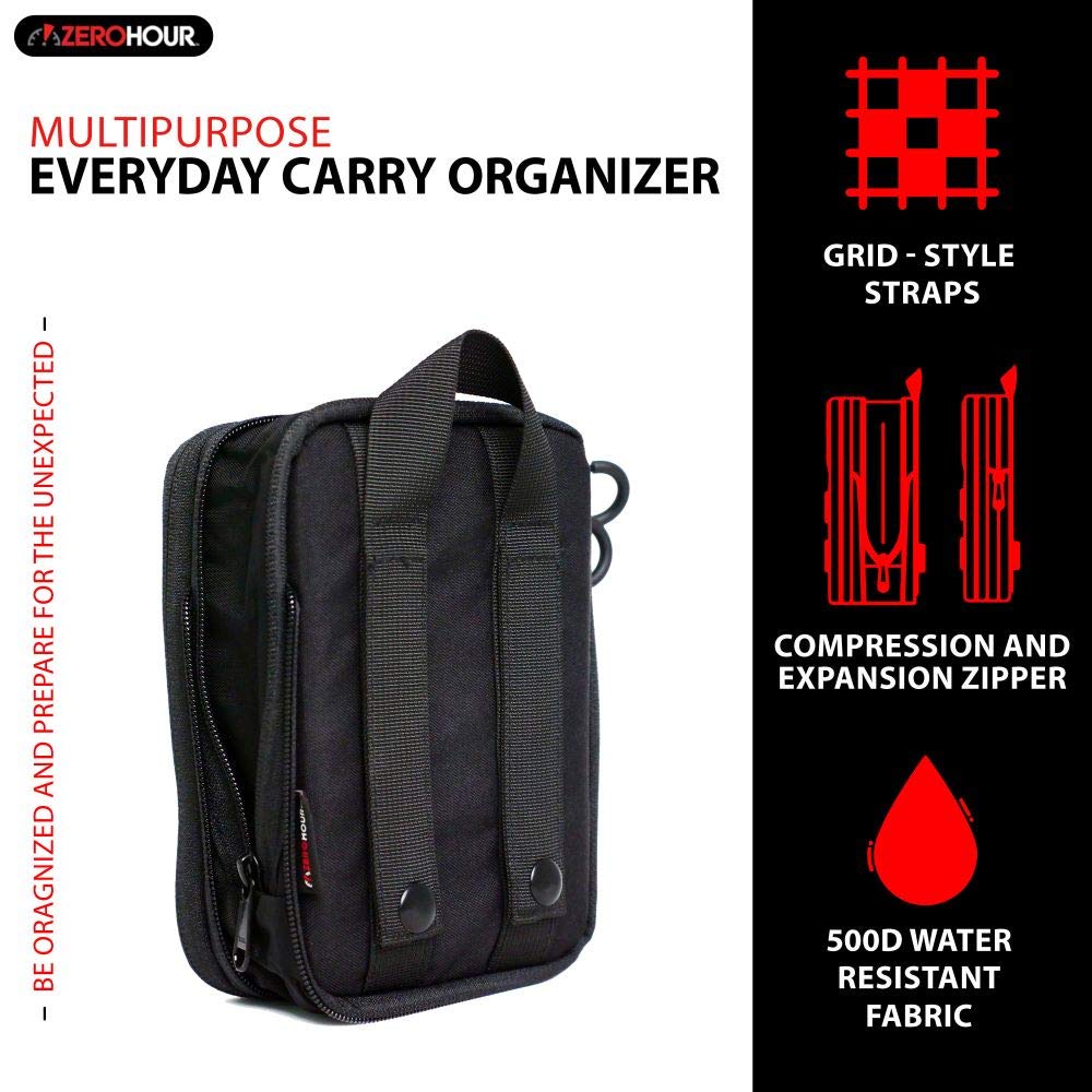 Expandable EDC Organizer Pouch with Detachable MOLLE Pocket
