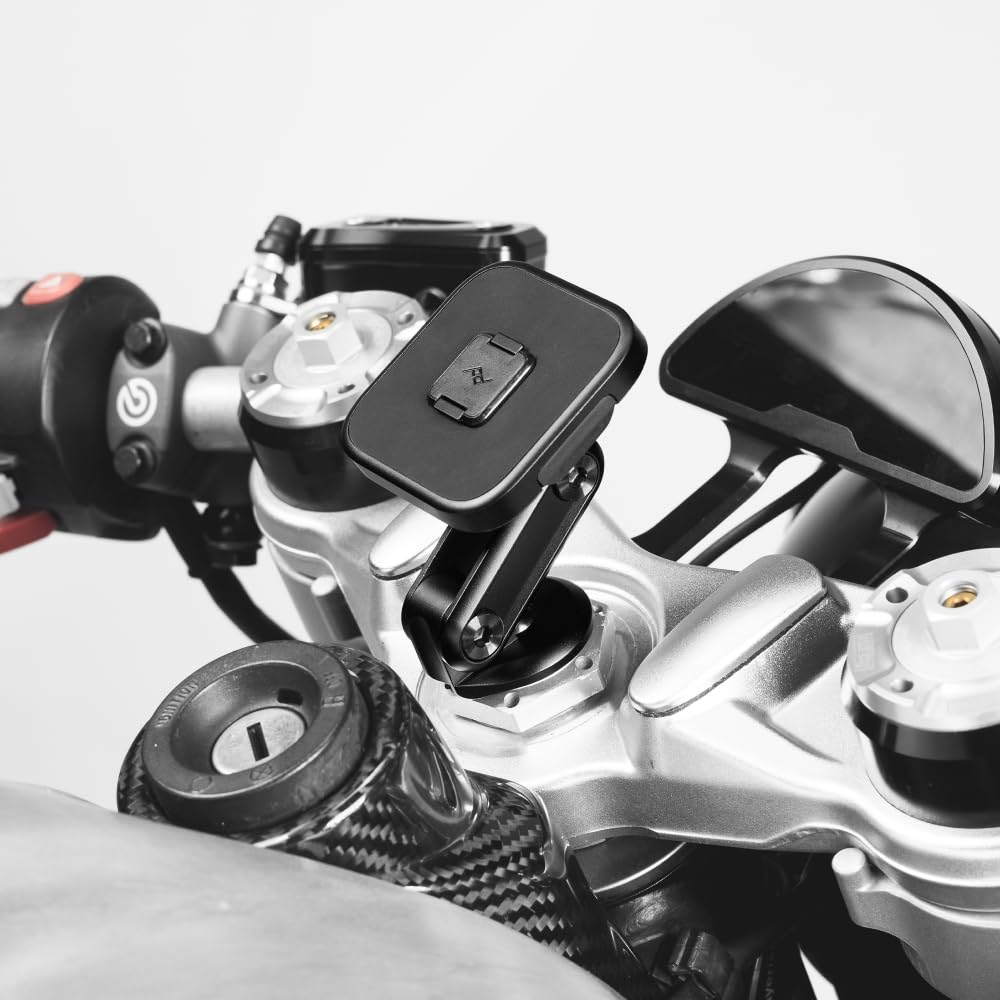 Qi2 Wireless Charging Motorcycle Stem Phone Mount with Vibration Isolation