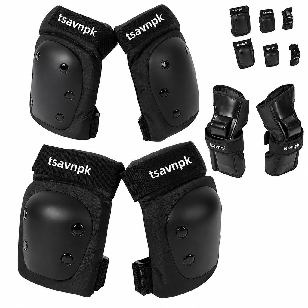 Knee & Elbow Pads Set with Wrist Guards for Skating