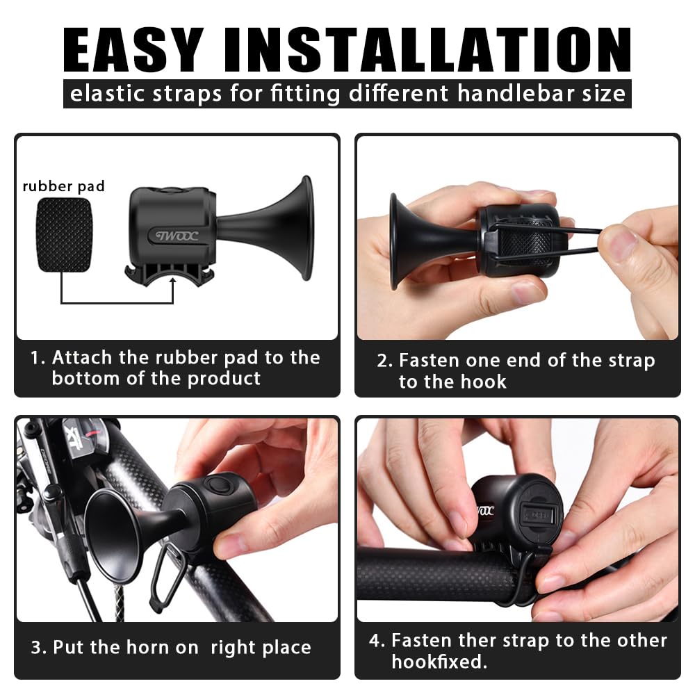 LESOVI Electric Bike Horn 120dB IPX4 Lightweight