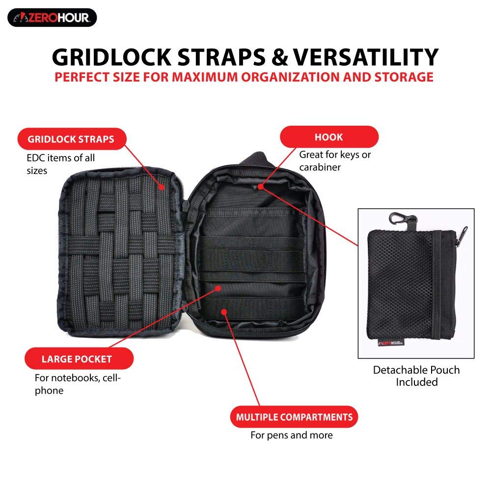 Expandable EDC Organizer Pouch with Detachable MOLLE Pocket