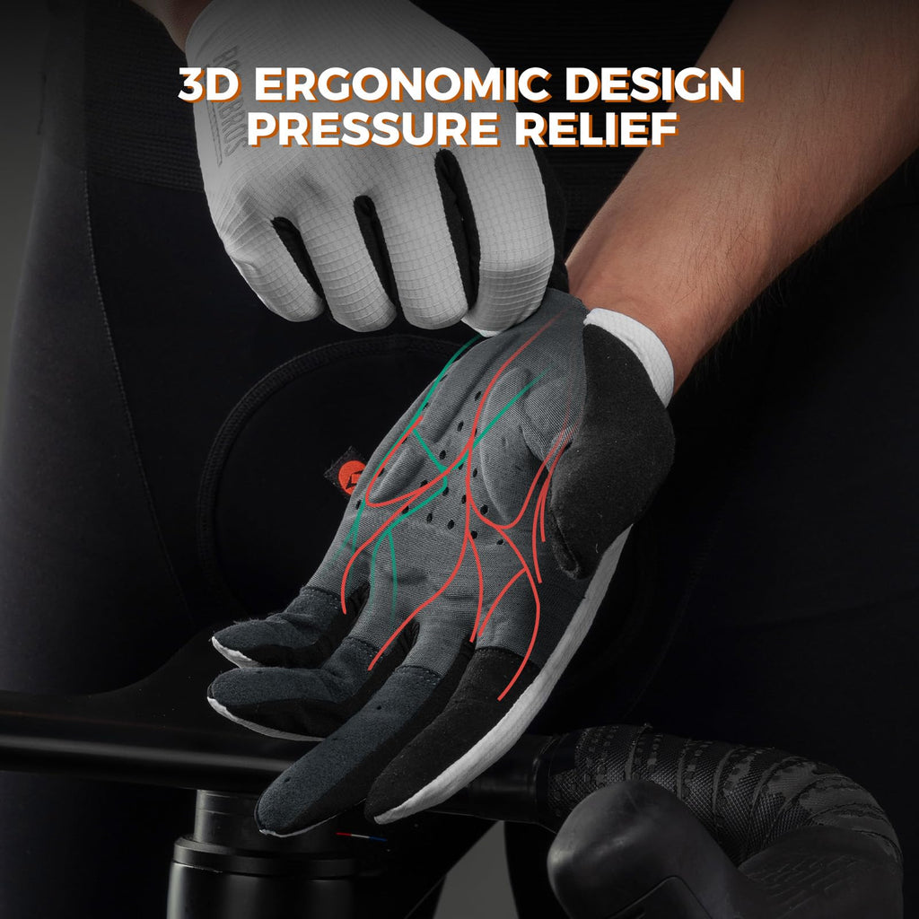 Shock-Absorbing Touchscreen Cycling Gloves for Road & Mountain Biking