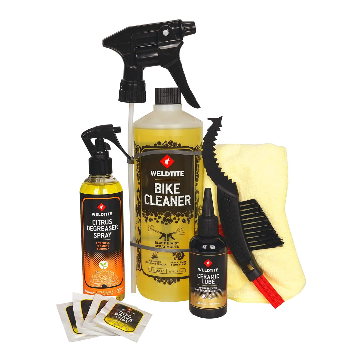 WELDTITE Grande 6-in-1 Bike Care Kit, Complete Cleaning & Maintenance Set