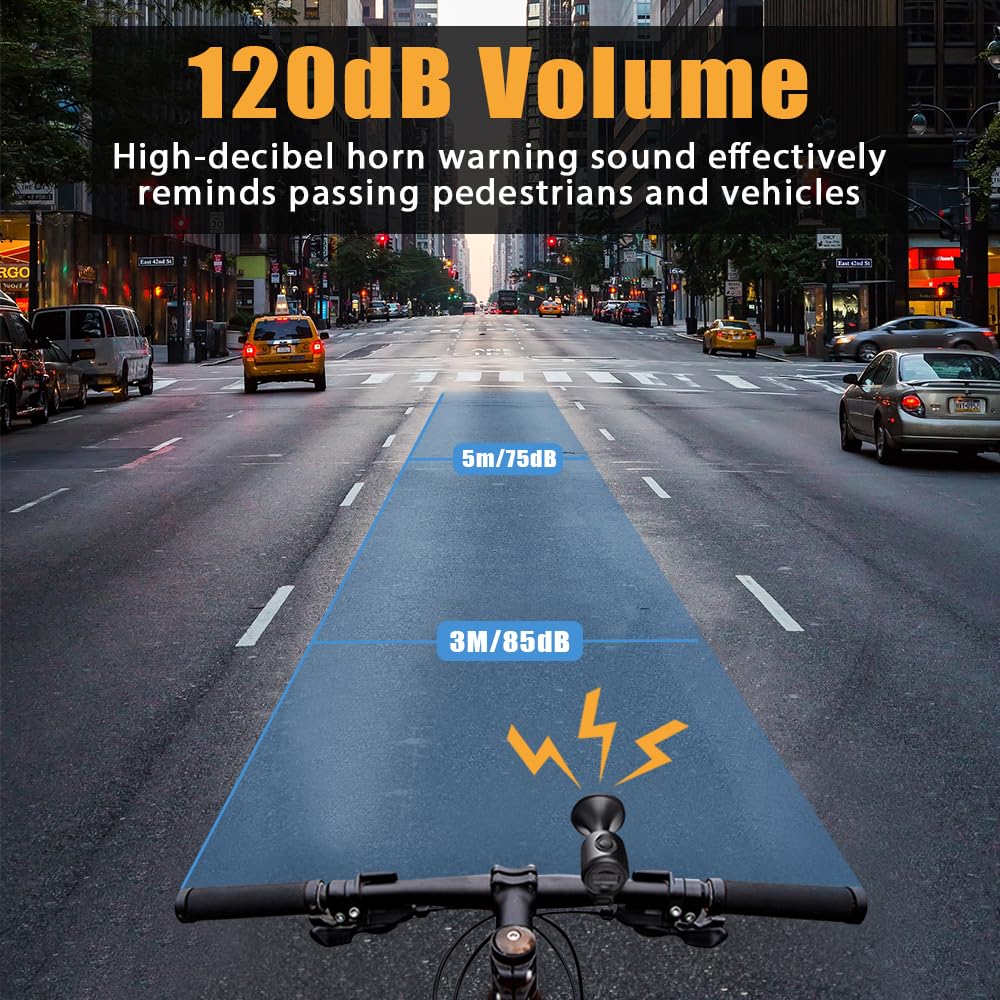 LESOVI Electric Bike Horn 120dB IPX4 Lightweight