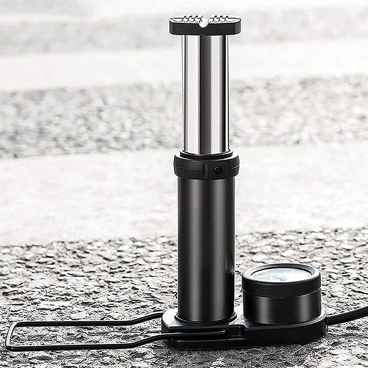 Mini Bicycle Foot Pump with Pressure Gauge for Road & MTB Bikes