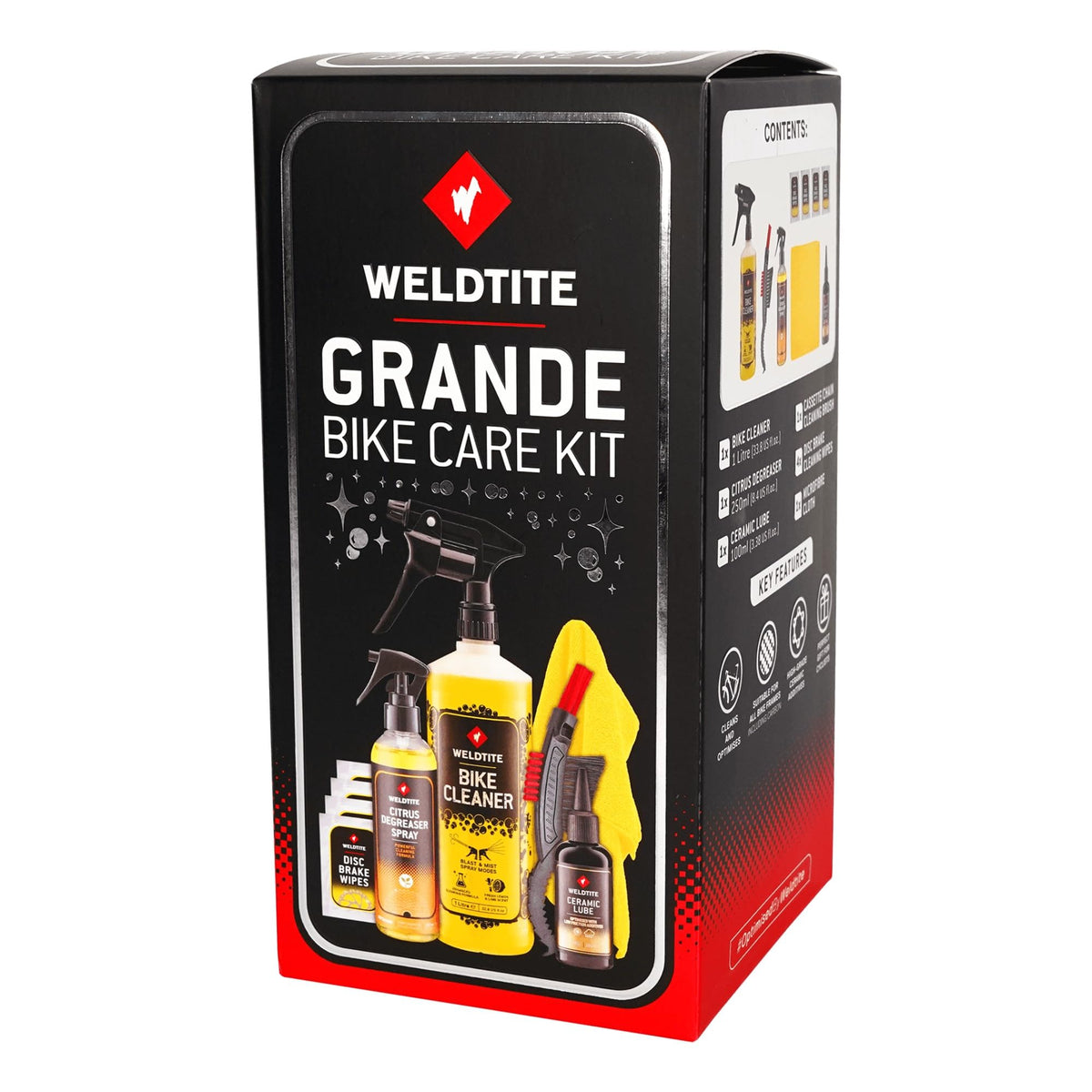WELDTITE Grande 6-in-1 Bike Care Kit, Complete Cleaning & Maintenance Set