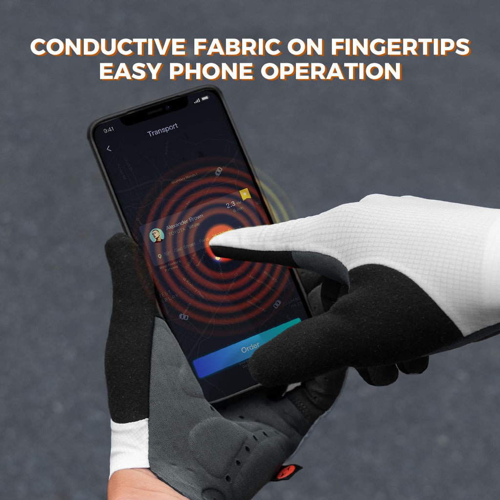 Shock-Absorbing Touchscreen Cycling Gloves for Road & Mountain Biking