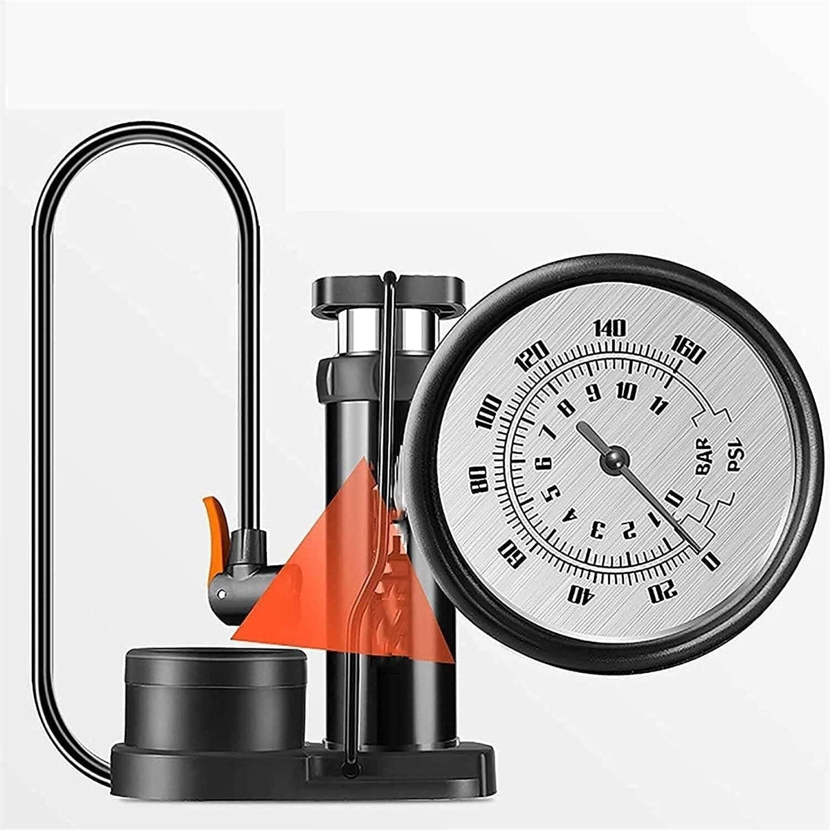 Mini Bicycle Foot Pump with Pressure Gauge for Road & MTB Bikes
