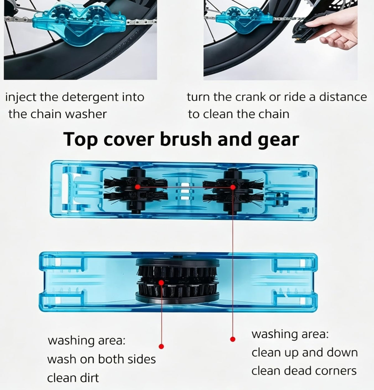Bicycle Chain Cleaner, Portable Bike Chain Cleaning Tool for Maintenance
