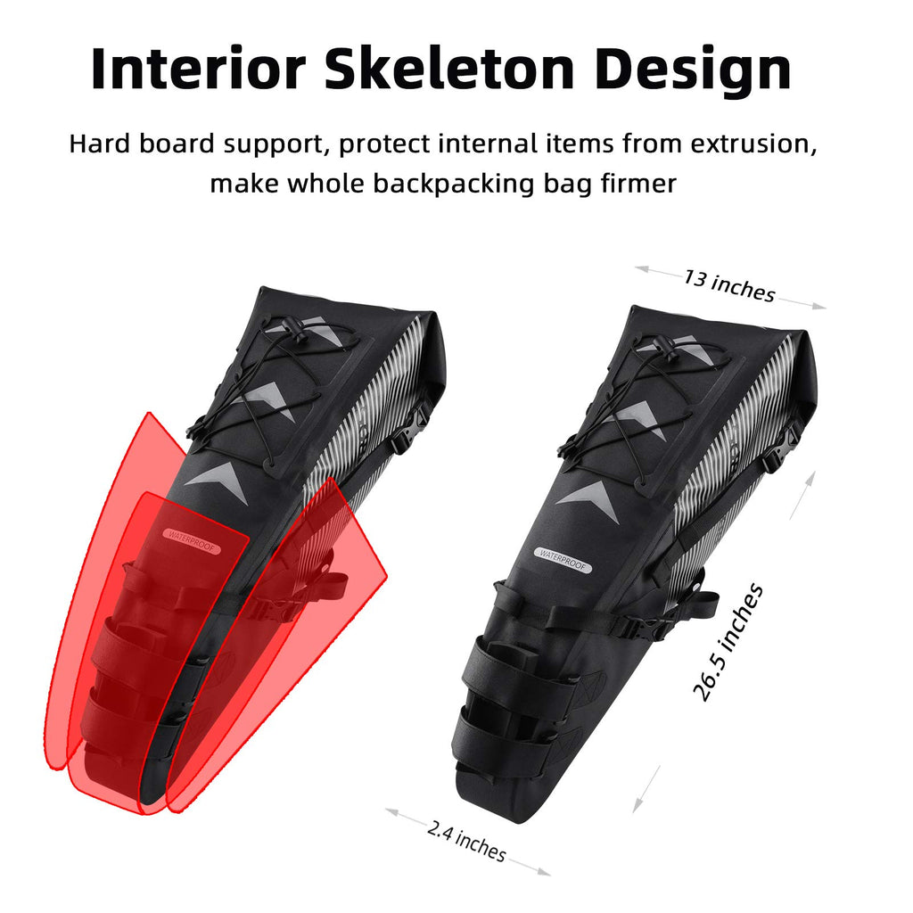 ROCKBROS Bike Saddle Bag Waterproof Bikepacking Bag Large Bicycle Seat Bag