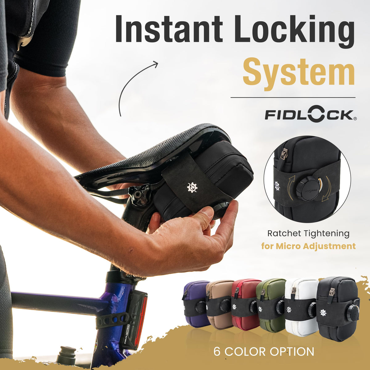 Magnetic Bicycle Saddle Bag with Quick Buckle Attachment