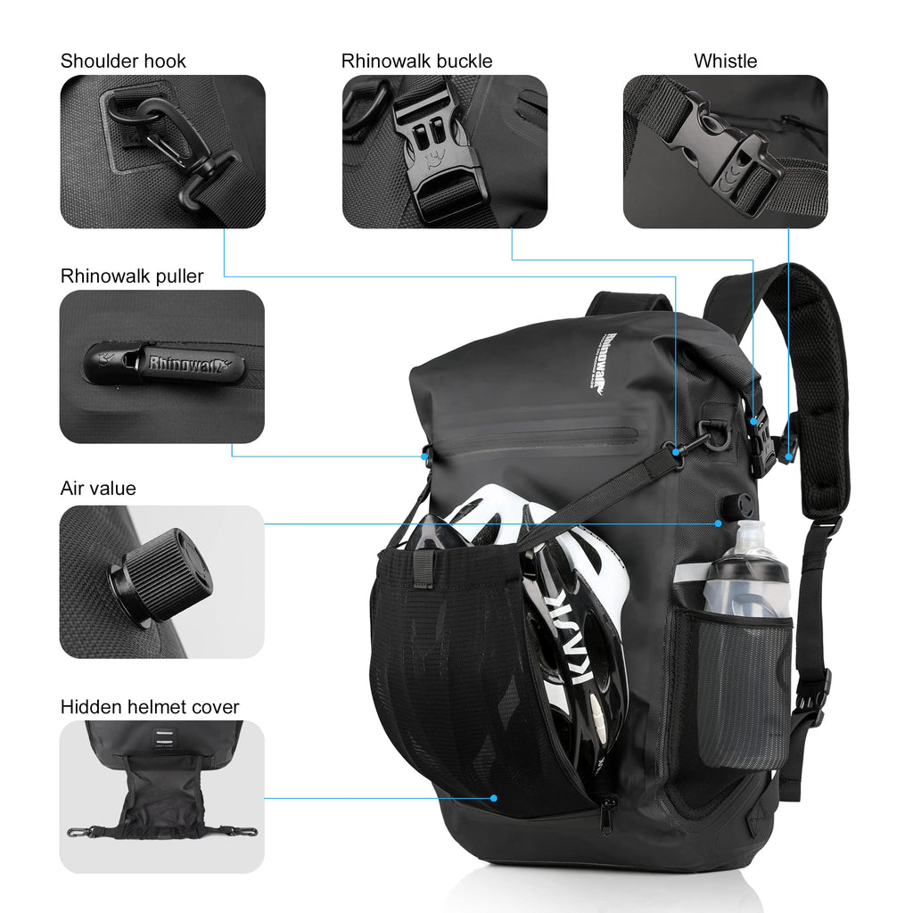22L Waterproof Bicycle Pannier Bag for Rear Rack Storage