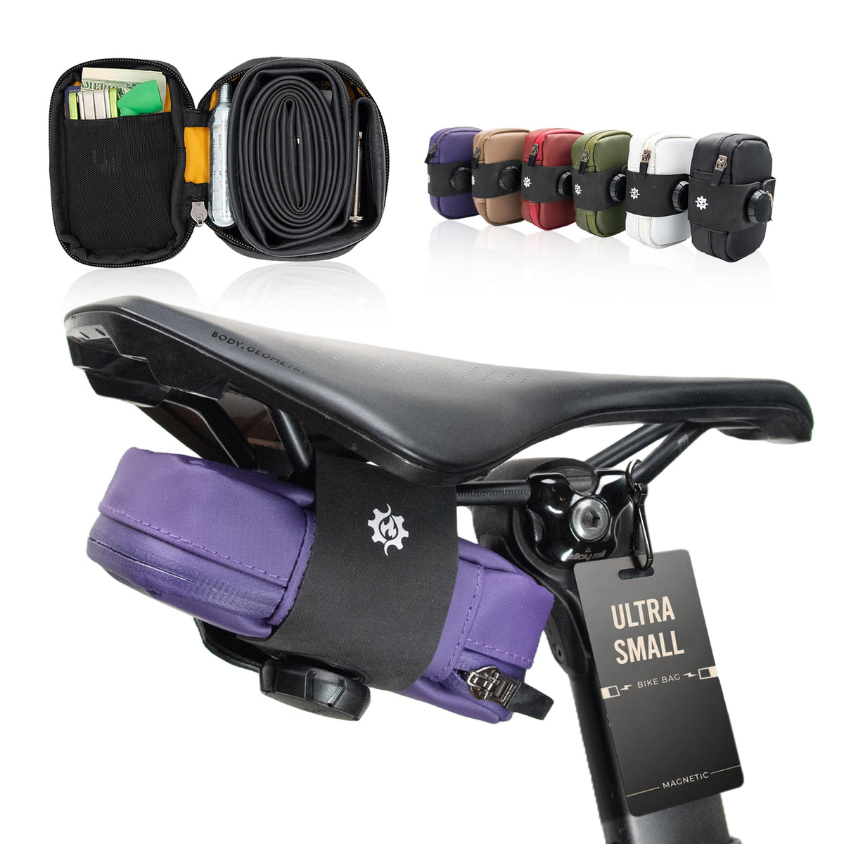 Magnetic Bicycle Saddle Bag with Quick Buckle Attachment