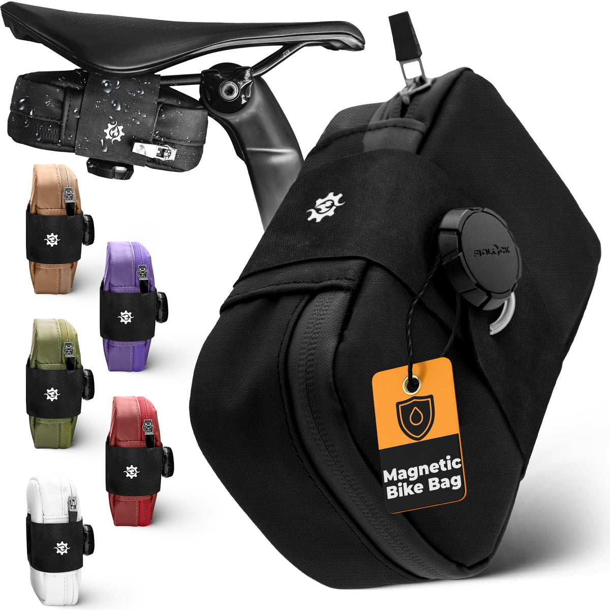 Magnetic Bicycle Saddle Bag with Quick Buckle Attachment