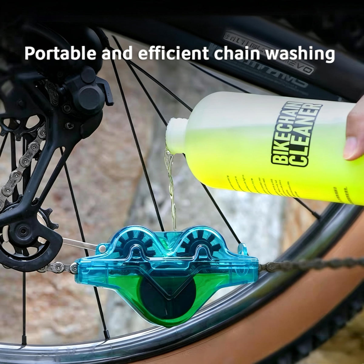 Bicycle Chain Cleaner, Portable Bike Chain Cleaning Tool for Maintenance