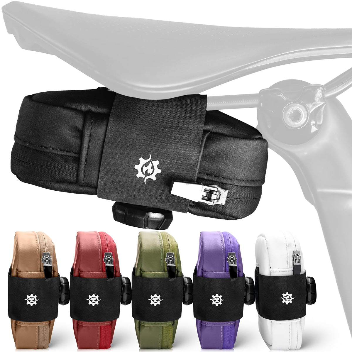 Magnetic Bicycle Saddle Bag with Quick Buckle Attachment