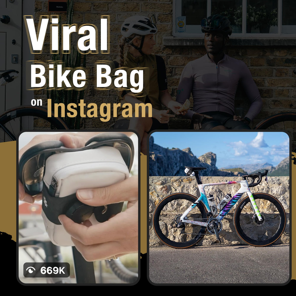 Magnetic Bicycle Saddle Bag with Quick Buckle Attachment