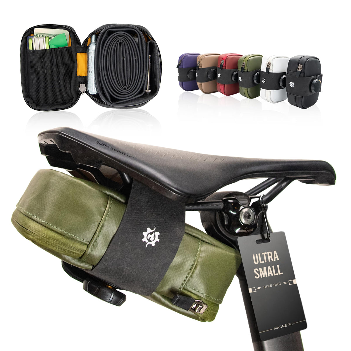 Magnetic Bicycle Saddle Bag with Quick Buckle Attachment
