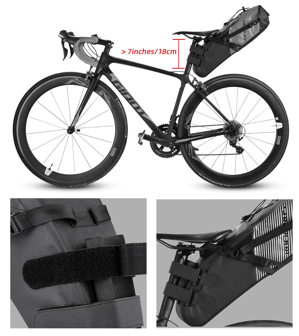 ROCKBROS Bike Saddle Bag Waterproof Bikepacking Bag Large Bicycle Seat Bag