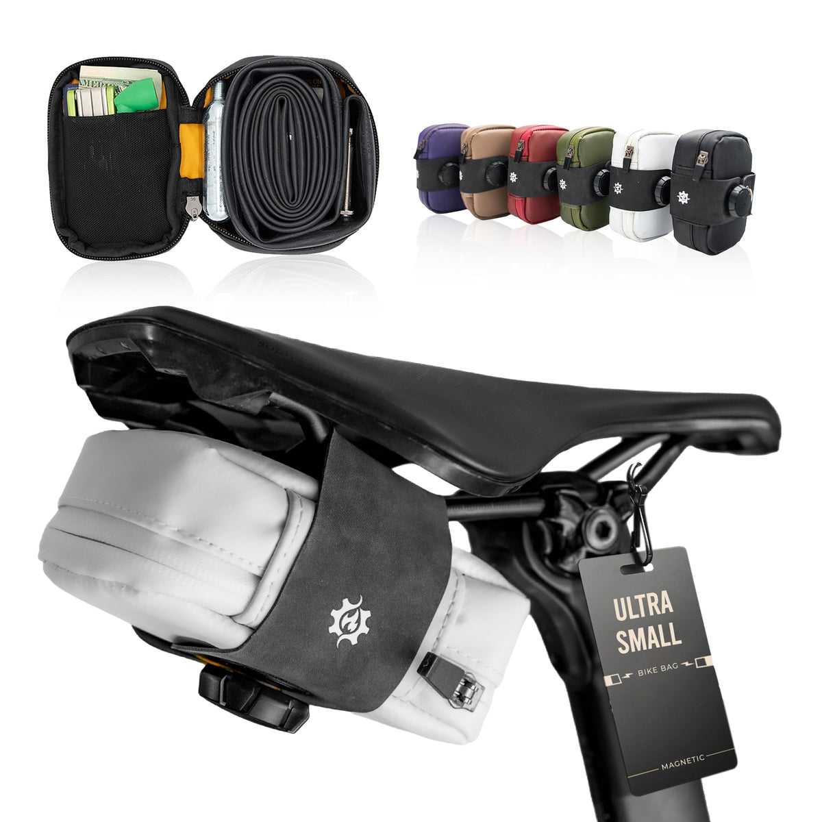 Magnetic Bicycle Saddle Bag with Quick Buckle Attachment